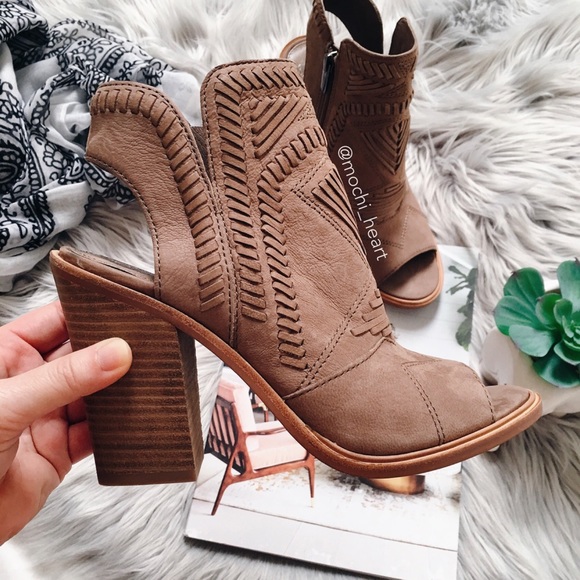 vince camuto taupe booties